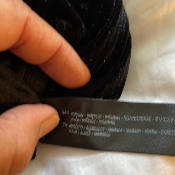 Zara black velvet Long sleeve body suit sz L - Picture 7 of 8